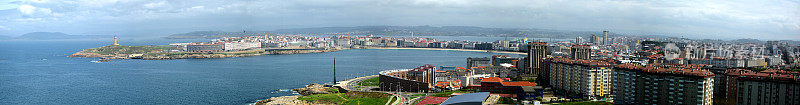 A Coruña cityscape  high angle view, urban sprawl.